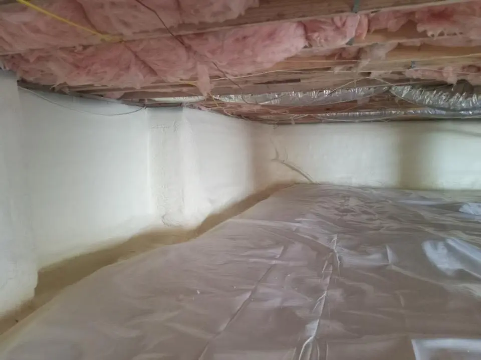 Crawl space encapsulation with closed-cell spray foam for Spray Foam Roofing in Eden Prairie